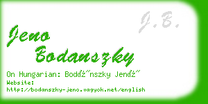 jeno bodanszky business card